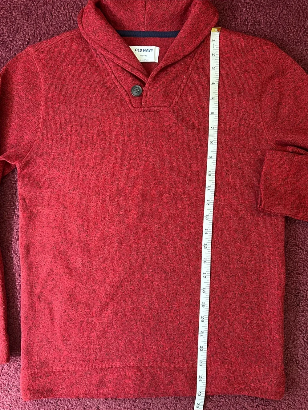 NWT Old Navy Boys’ Red V-Neck Shawl Collar Sweater
